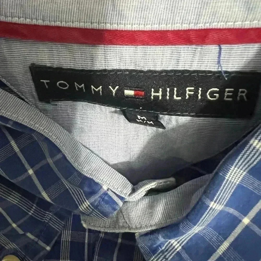 Tommy Hilfiger Plaid Button Down Long Sleeve Shirt Crest Men’s Size: Medium - Picture 11 of 12